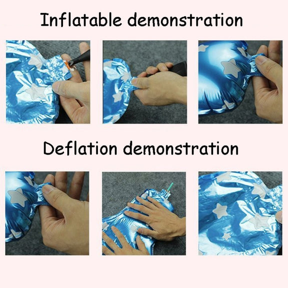 5 PCS Cartoon Mermaid Tail Aluminum Film Balloon Aquarium Decoration Balloon Mall Dress Up Balloon(Colorful)
