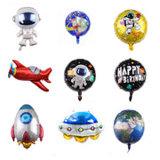 10 PCS Space Aluminum Film Balloon Children Decorate Birthday Party Decoration Balloons,Style: Space Rocket