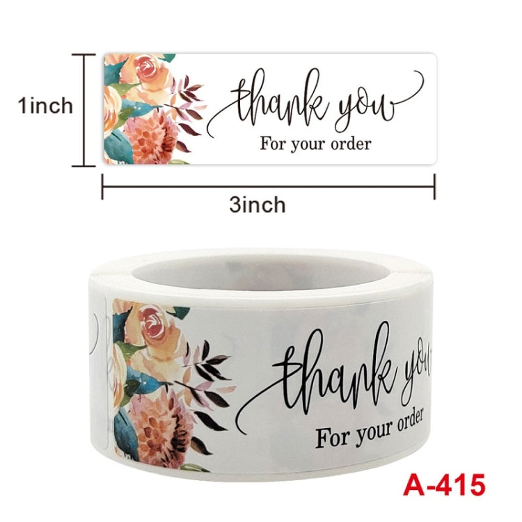 10 PCS Thank You Flower Sticker Gift Wrap Sealing Sticker, Size: 1x3 Inch(A-415) - Sticker & Tags by PMC TechLife | Online Shopping South Africa | PMC TechLife