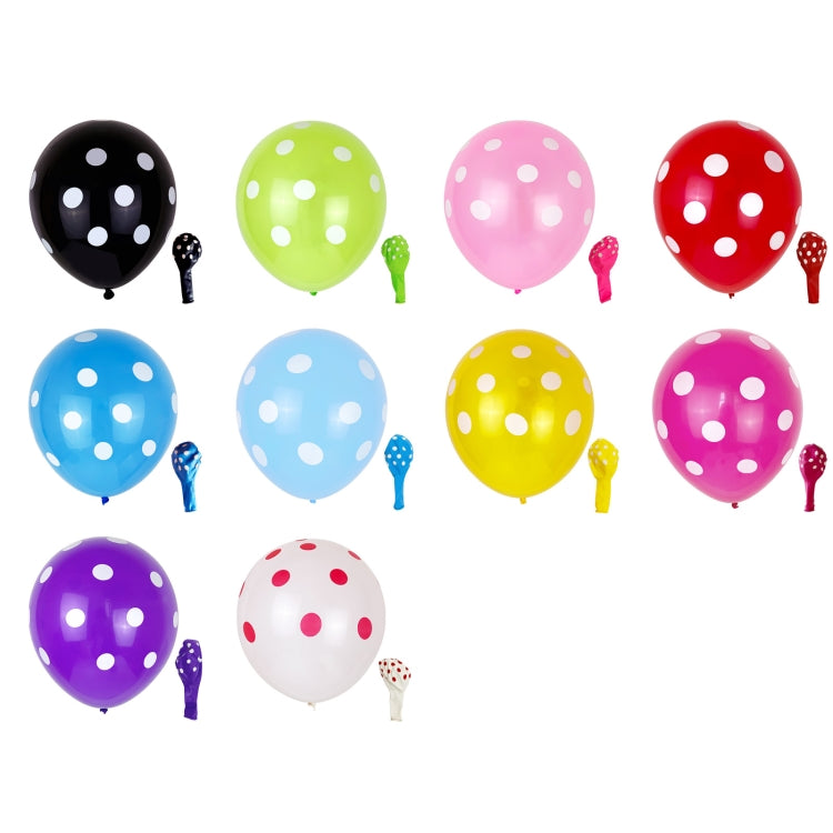 100 PCS FY-10280 12 Inch Dot Party Decorative Balloon Wedding Scene Arrangement Latex Balloon(Black White Dot) - Balloons by PMC TechLife | Online Shopping South Africa | PMC TechLife