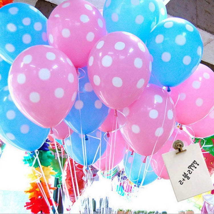 100 PCS FY-10280 12 Inch Dot Party Decorative Balloon Wedding Scene Arrangement Latex Balloon(Rose Red White Dot)