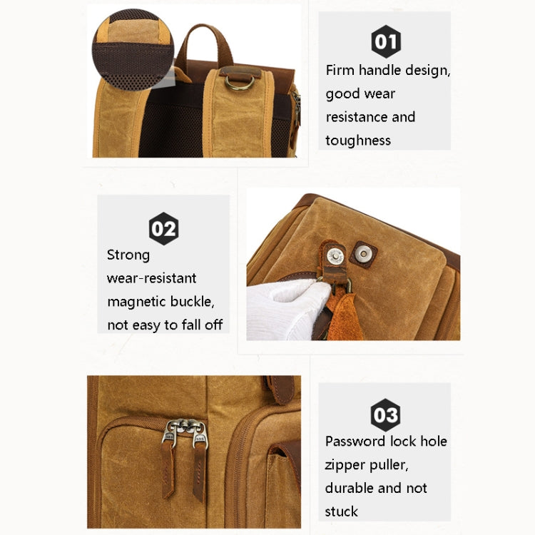 K-86 Casual Shoulder Camera Bag Contrast Waterproof Batik Canvas Single Digital Camera Photo Backpack(Gray) - Backpack by PMC TechLife | Online Shopping South Africa | PMC TechLife