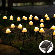 3.8m 10 LEDs Solar Mushroom Lawn Light Outdoor Water-resistant Garden Villa Landscape Decorative String Lights(Warm White Light)