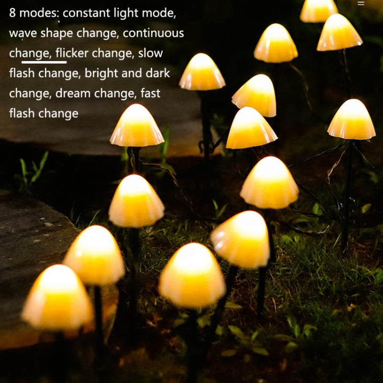 5m 20 LEDs Solar Mushroom Lawn Light Outdoor Waterproof Garden Villa Landscape Decorative String Lights(Warm White Light) - Holiday Lights by PMC TechLife | Online Shopping South Africa | PMC TechLife