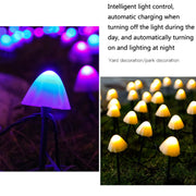 6.5m 30 LEDs Solar Mushroom Lawn Light Outdoor Water-resistant Garden Villa Landscape Decorative String Lights(Warm White Light)