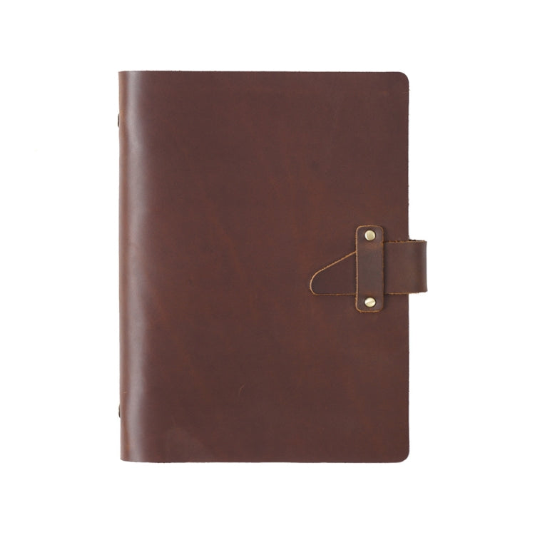 A5 Cowhide Retro Loose-Leaf Notebook Diary Office Business Simple Notepad Crazy Horse Leather Handbook( Brown) - Notebooks by PMC TechLife | Online Shopping South Africa | PMC TechLife