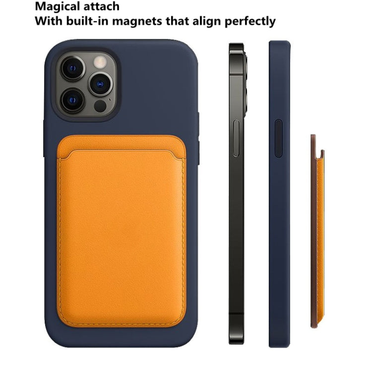 MagSafe Magnetic Leather Card Case Holster For iPhone (Indigo Sea BLue)