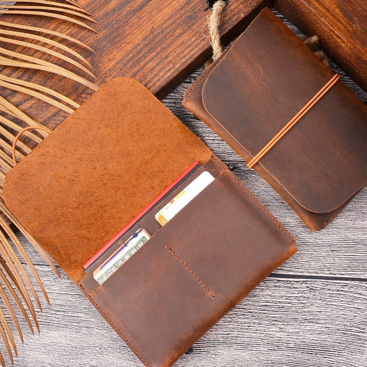 Crazy Horse Skin  Passport Bag Document Holder Retro Boarding Pass Wallet Card Holder(Brown) - Card & Passport Bags by PMC TechLife | Online Shopping South Africa | PMC TechLife | Buy Now Pay Later Mobicred