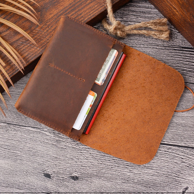 Crazy Horse Skin  Passport Bag Document Holder Retro Boarding Pass Wallet Card Holder(Brown) - Card & Passport Bags by PMC TechLife | Online Shopping South Africa | PMC TechLife | Buy Now Pay Later Mobicred