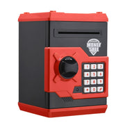 Password Safe Deposit Box Children Automatic Savings ATM Machine Toy, Colour: Black Red