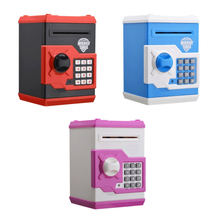 Password Safe Deposit Box Children Automatic Savings ATM Machine Toy, Colour: White Blue