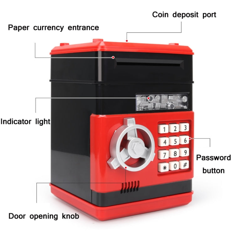 Password Safe Deposit Box Children Automatic Savings ATM Machine Toy, Colour: White Blue