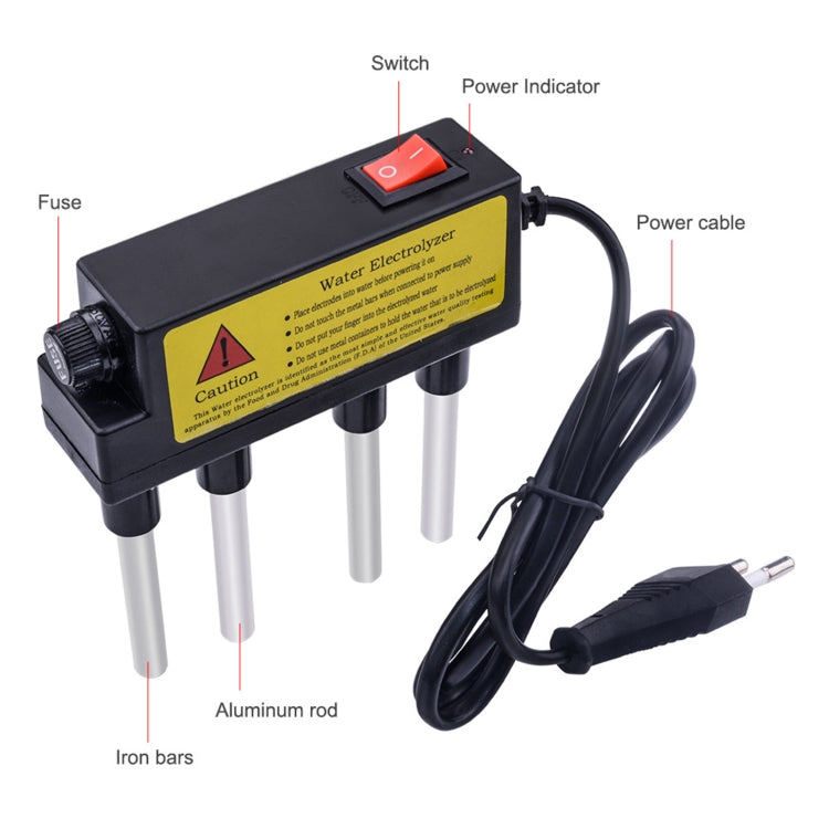 2 PCS Household Electrolyzer Test Electrolysis Water Tools Water Purity Level Meter PH Testing Tool Water Quality Tester(EU Plug)
