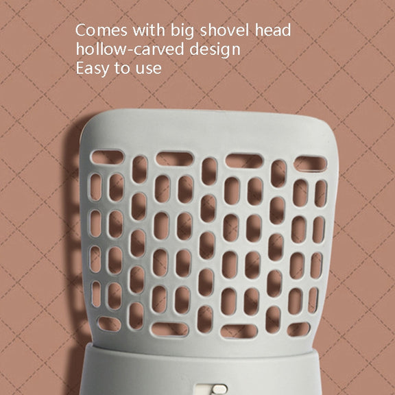 All-In-One Cat Litter Scoop Pet Toilet Picker Removable Portable Plastic Scoop(Gray White)