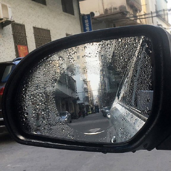 2pcs /Set Rainproof Anti-Fog And Anti-Reflective Film For Car Rearview Mirror Round 95mm(Transparent)