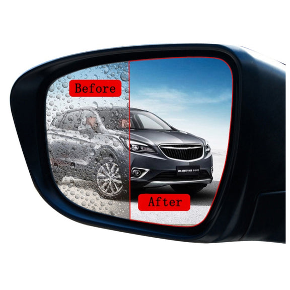 2pcs /Set Rainproof Anti-Fog And Anti-Reflective Film For Car Rearview Mirror Round 95mm(Transparent)