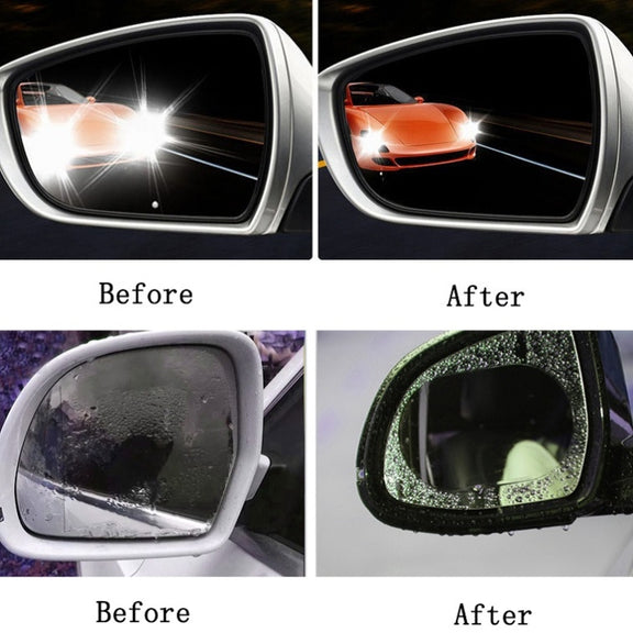 2pcs /Set Rainproof Anti-Fog And Anti-Reflective Film For Car Rearview Mirror Round 95mm(Transparent)