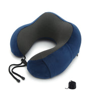 Magnetic Memory Foam U-shaped Pillow Suitable for Travel Solid Pillows(Navy blue)