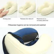 Magnetic Memory Foam U-shaped Pillow Suitable for Travel Solid Pillows(Navy blue)