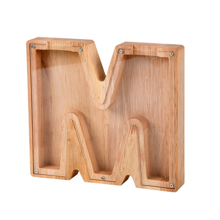 Wooden English Alphabet Piggy Bank Transparent Acrylic Piggy Bank(M) - free shipping - PMC TechLife - Order now!