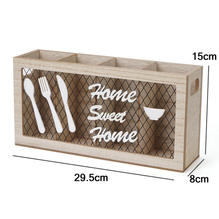 Kitchen Wooden Tableware Cutlery Storage Box(29.5x8x15cm) - Shelf by PMC TechLife | Online Shopping South Africa | PMC TechLife