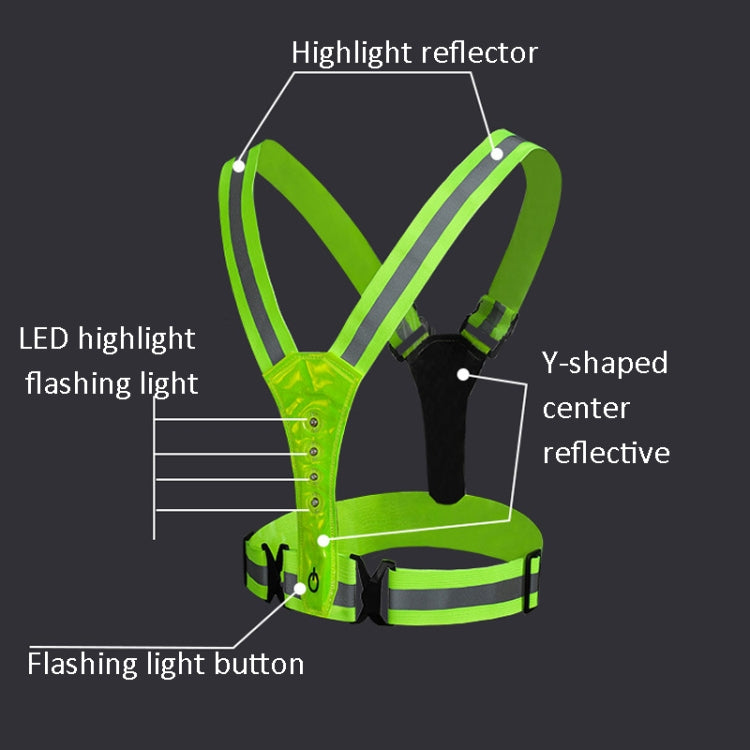 LED Reflective Vest High Stretch Outdoor Reflective Vest Traffic Safety Reflective Clothing(Orange)