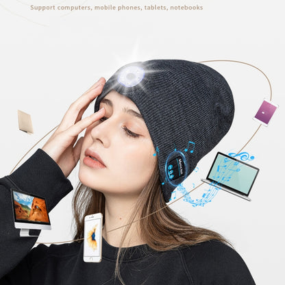 M1-BL LED Glowing Bluetooth Music Hat Wireless Call Night Running Hat(Navy) - Smart Hats by PMC Jewellery | Online Shopping South Africa | PMC Jewellery | Buy Now Pay Later Mobicred