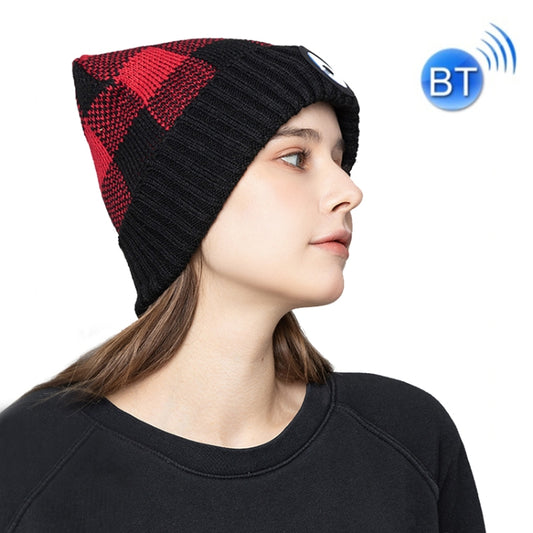 M3-BL Bluetooth LED Music Headset Hat Lady Warm Night Lighting Hat(Black Red) - Smart Hats by PMC Jewellery | Online Shopping South Africa | PMC Jewellery | Buy Now Pay Later Mobicred