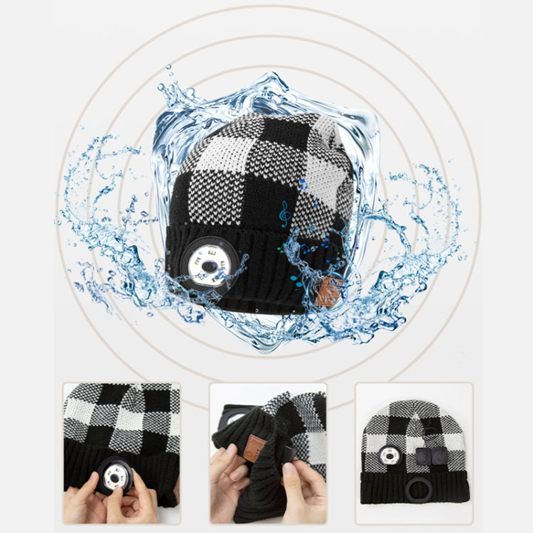 M3-BL Bluetooth LED Music Headset Hat Lady Warm Night Lighting Hat(Black Red) - Smart Hats by PMC Jewellery | Online Shopping South Africa | PMC Jewellery | Buy Now Pay Later Mobicred