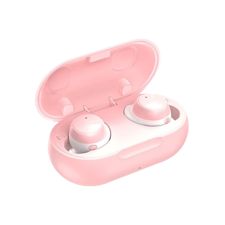 TWS-22 Bluetooth 5.0 In-Ear Sports Waterproof Noise Cancelling Touch Control Mini Headphones(Pink) - TWS Earphone by PMC TechLife | Online Shopping South Africa | PMC TechLife