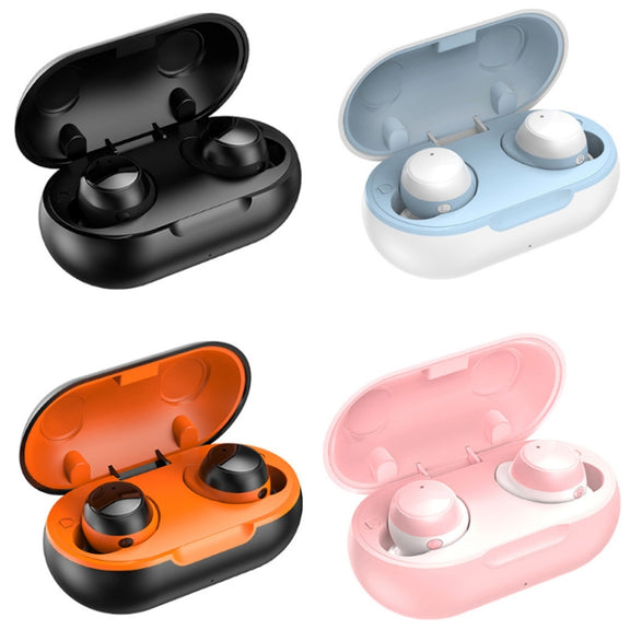 TWS-22 Bluetooth 5.0 In-Ear Sports Water-resistant Noise Cancelling Touch Control Mini Headphones(Black)