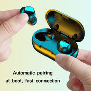 TWS-22 Bluetooth 5.0 In-Ear Sports Water-resistant Noise Cancelling Touch Control Mini Headphones(White)