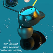 TWS-22 Bluetooth 5.0 In-Ear Sports Water-resistant Noise Cancelling Touch Control Mini Headphones(White)