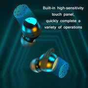 TWS-22 Bluetooth 5.0 In-Ear Sports Water-resistant Noise Cancelling Touch Control Mini Headphones(White)