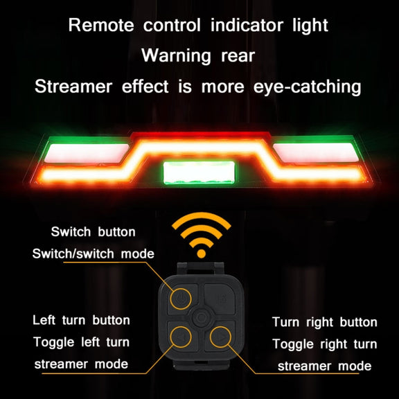 WEST BIKING Mountain Bike Wireless Remote Control USB Charging Riding Warning Turning Light(Remote Steering Taillight)