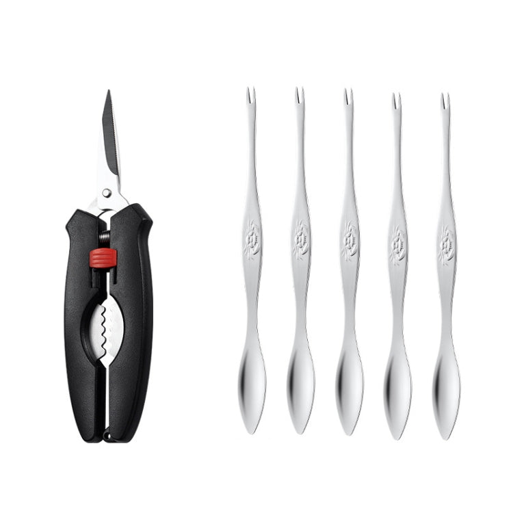Crab Tool 304 Stainless Steel Crab Fork Crab Scissors Crab Needle,Style: 5 Fork 1 Knife - Gadgets by PMC TechLife | Online Shopping South Africa | PMC TechLife