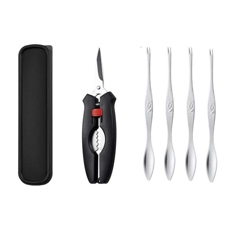 Crab Tool 304 Stainless Steel Crab Fork Crab Scissors Crab Needle,Style: 4 Fork 1 Knife 1 Box - Gadgets by PMC TechLife | Online Shopping South Africa | PMC TechLife