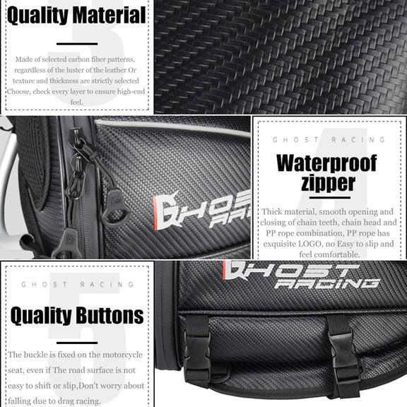 GHOST RACING GR-CWB04 Motorcycle Riding Bag Locomotive Back Bag(Black)