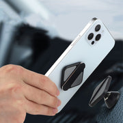 Aluminum Alloy Car Mobile Phone Bracket Portable Phone Desktop Folding Frame(Black)