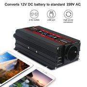2000W LCD Smart Home Car Inverter 12V To 220V Power Converter