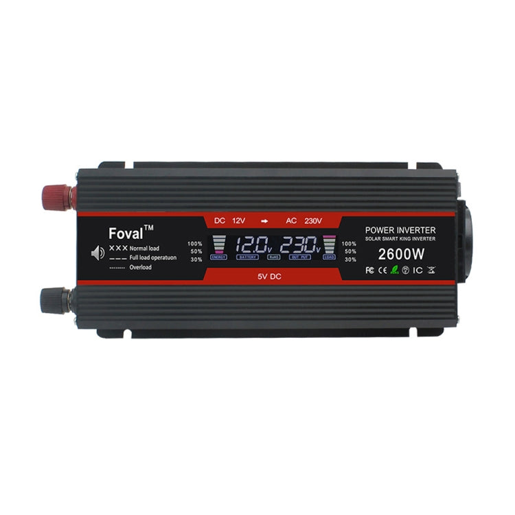2600W LCD Smart Home Car Inverter 12V To 220V Power Converter - Modified Square Wave by PMC TechLife | Online Shopping South Africa | PMC TechLife