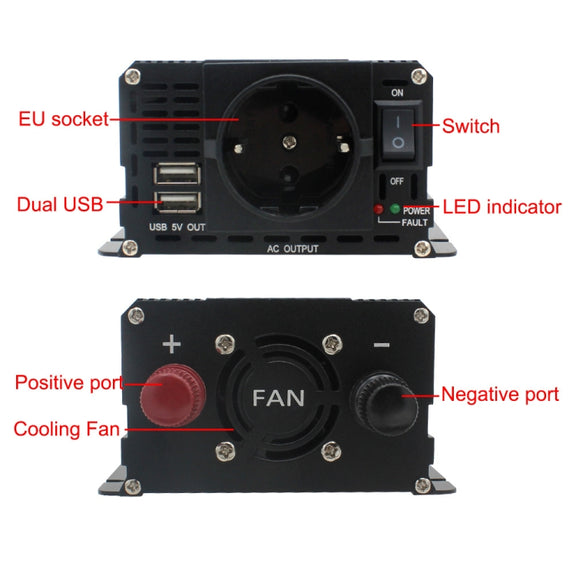 2600W LCD Smart Home Car Inverter 12V To 220V Power Converter