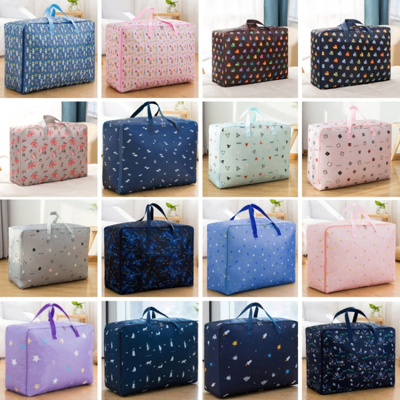 Oxford Cloth Quilt Moisture-Proof & Water-resistant Storage Bag Zipper Portable Moving Luggage Bag, Specification: 58x38x22cm(Tibetan Cat)