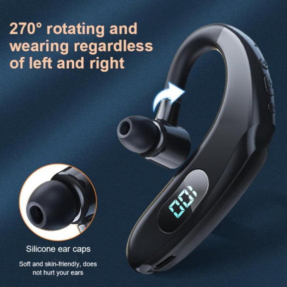 Q20 Bluetooth 5.2 Business Digital Display Sports Earhook Stereo Earphone(Pink)