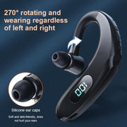 Q20 Bluetooth 5.2 Business Digital Display Sports Earhook Stereo Earphone(Yellow)