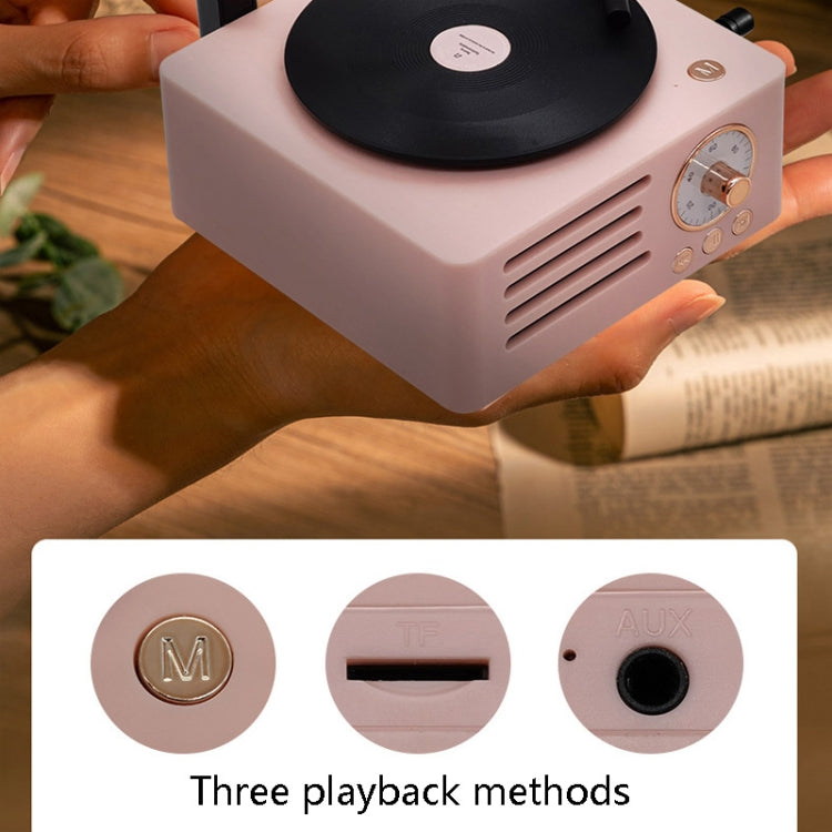 T15 Petunia Retro Vinyl Record Player Wireless Multifunction Mini Bluetooth Audio(Pink) - Mini Speaker by PMC TechLife | Online Shopping South Africa | PMC TechLife