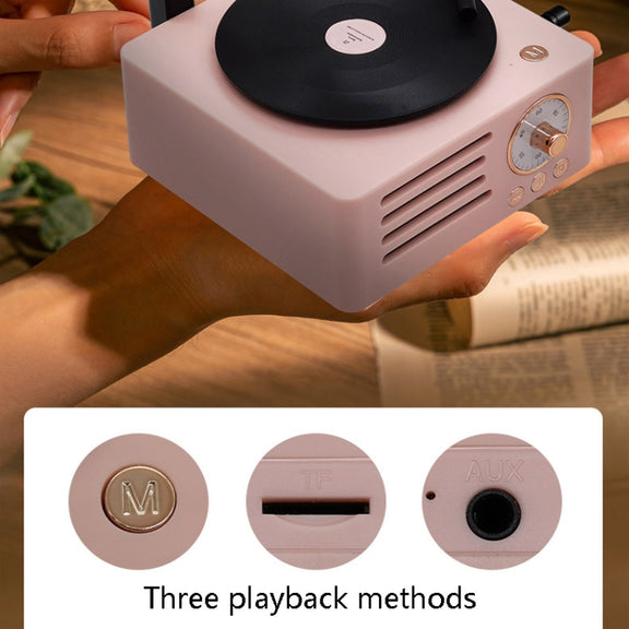 T15 Petunia Retro Vinyl Record Player Wireless Multifunction Mini Bluetooth Audio(Blue)