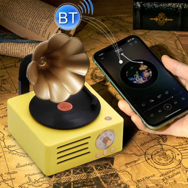 T15 Petunia Retro Vinyl Record Player Wireless Multifunction Mini Bluetooth Audio(Pink)