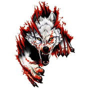 3D Realistic Wolf Head Hood Door Car Body Decoration Stickers Scratches Cover Water-resistant Car Stickers(Wolf Head Left)