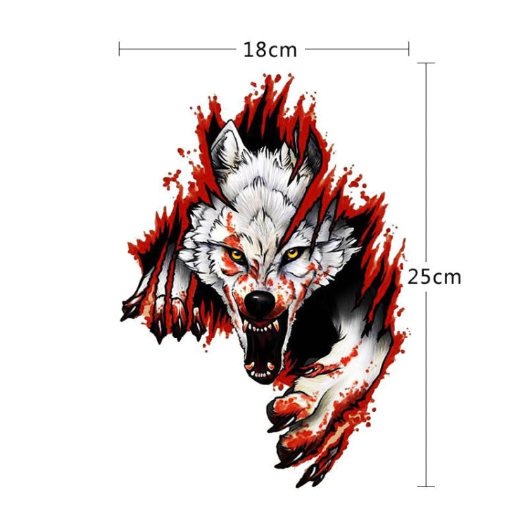 3D Realistic Wolf Head Hood Door Car Body Decoration Stickers Scratches Cover Water-resistant Car Stickers(Wolf Head Left)